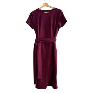 Suzy Shier Burgundy Midi Dress with Waist Tie.  Woman’s Size M